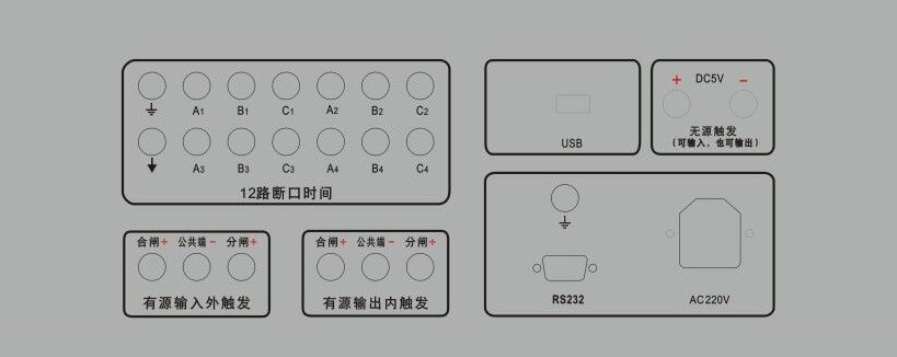 高压开关动特性测试仪校验装置厂家仪器背板
